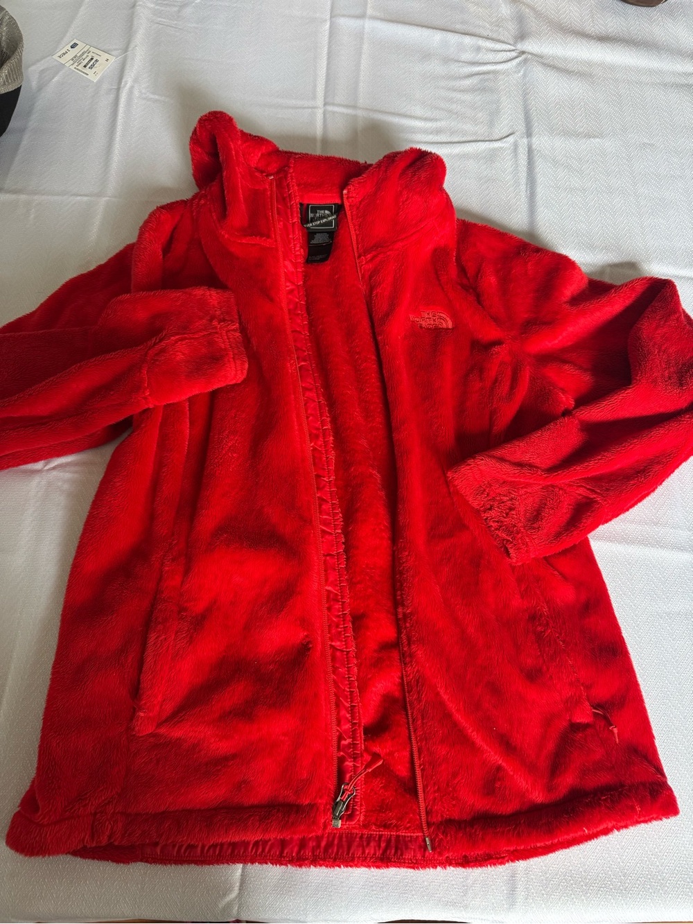 The North Face Red Fuzzy Zip-Up Jacket
